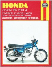 HONDA CD185T/200T BENLY CM185T/200T T.STAR CM200T/CM250C CUSTOM '77-85 W.MANUAL