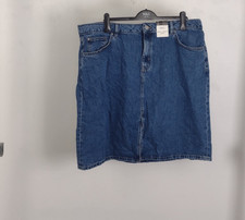M&S Women's Blue Denim Knee Length Skirt New F2