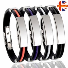 New Stainless High-Grade Silicone High Quality  Bracelet Steel Clasp UK Seller