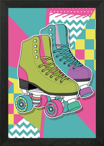 Retro roller skates framed - skates,