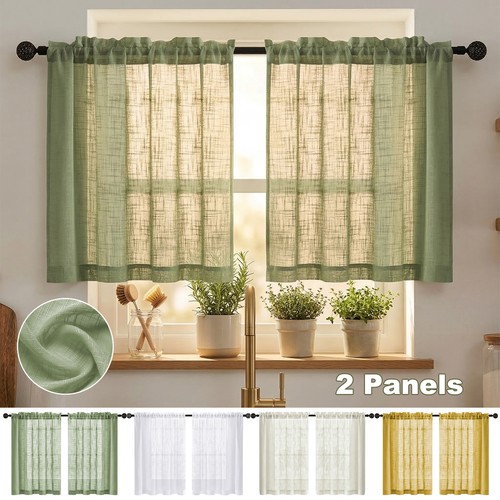 Panels linen tier curtain - 2,