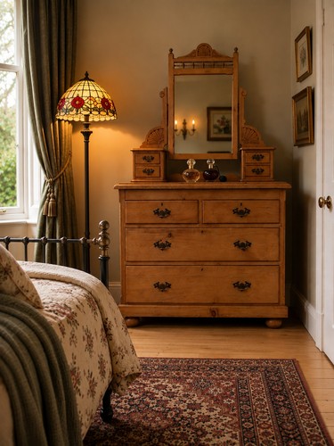 Victorian antique pine chest - victorian,