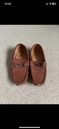 Boys brown leather shoes - leather, shoes,