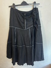 New Per Una Collezione Italia Long Black Grey Skirt Victorian Steampunk Goth 14