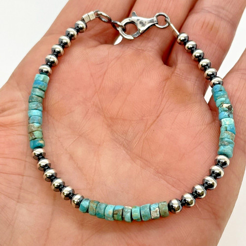 Navajo green turquoise - green, heishi
