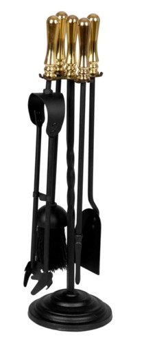 Black fireplace companion - black, set