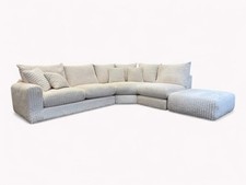 Ravelle Right Hand Open Corner Sofa, Chunky Cord Cream