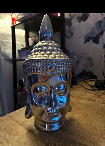 Silver metallic finish buddha - silver,