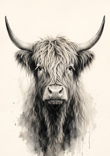 Highland cow art print - cow,