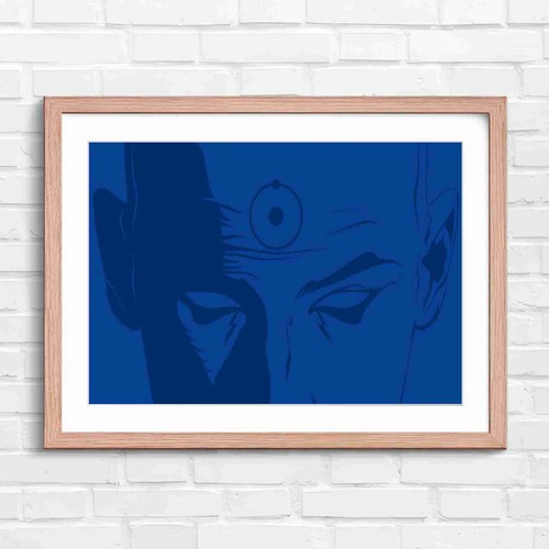 Blue meditating monk - meditating,