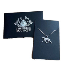 GREYHOUND WHIPPET DOG PENDANT WITH 18" SILVER NECKLACE ATTRACTIVE GIFT PACKAGING