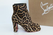 New sz 6 / 36 CHRISTIAN LOUBOUTIN Moulamax Pony Leopard Miaou Almond Bootie Shoe