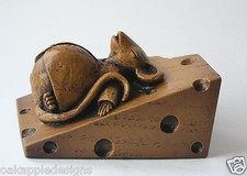 Church Mouse Asleep on Cheese, reproduction carving hand crafted ornament.