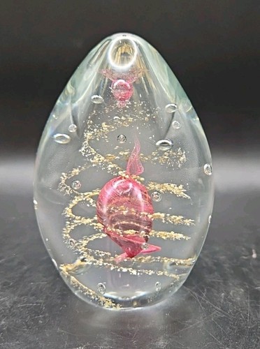 Art glass paperweight egg - glass,