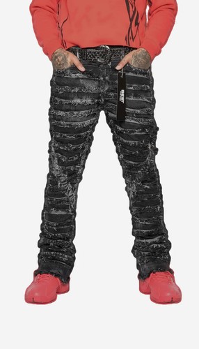 Extreme ripped stack jeans - stack,