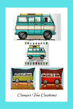 1PC Hippie / Camper Van Complete Cushion - Case & Core 45 x 45 cm CHOOSE Gift