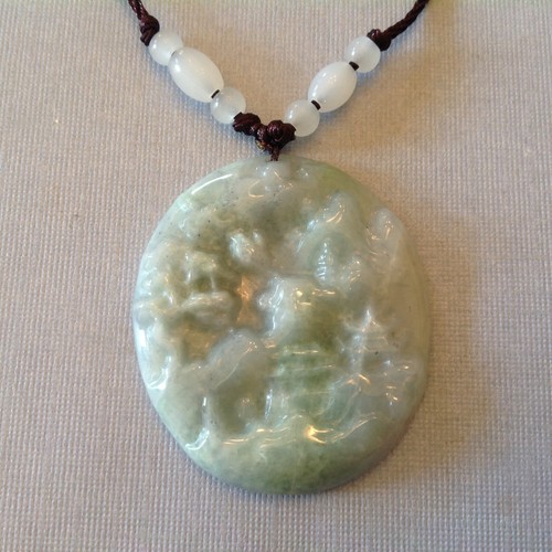 Carved certified green jade - certified,