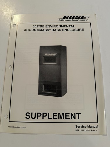 Original bose service manual - original,