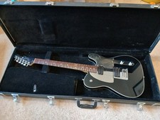 Squier by Fender J5 Telecaster Electric Guitar Black (John 5) with Hard Case