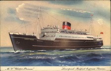 Imperial Line Steamship MV ULSTER PRINCE c1900s-20s Vintage Postcard