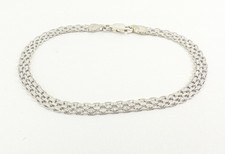 9ct Gold Weave Bracelet White Hallmarked 7.25'' 4.1grams with gift box