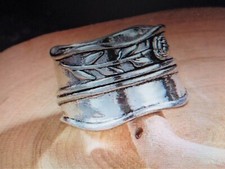 SILVER WIDE, STRESS, ANXIETY FIDGET RING  -  FINGER OR THUMB  SIZE V.5