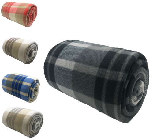 Tartan fleece throw soft - tartan,