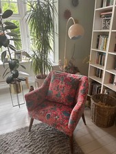 Emma  j shipley red  Amazon printed velvet armchair used