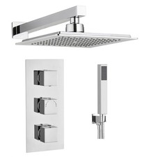 Tailored Bathrooms Square Twin Wall Concealed Shower Kit – Chrome