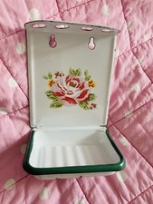  vintage Cath Kidston Enamel Soap Dish/ Tooth Brush Holder ,Rare,Never Used,New 