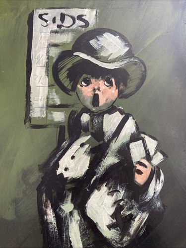 Vintage 60s oil painting young - oil,