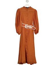 Leo Lin Rust Brown Silk &