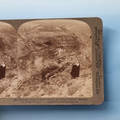 Brook cherith stereoview - stereoview, c1890