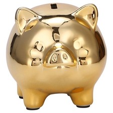 Ceramic Gold Pig Piggy Bank