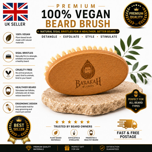 Beard brush sisal bristles - brush,