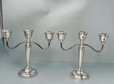 Pair of Three Lite Sterling Silver Candelabra