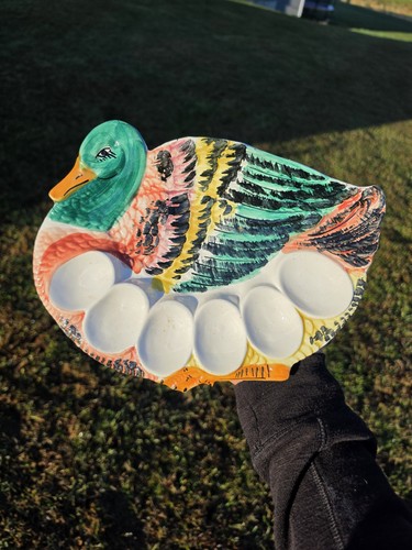 Vintage hand painted - hand, mallard