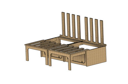 Plywood sliding bed - sliding, up