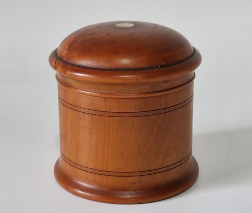 Antique treen wooden box with - antique,