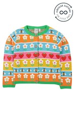 Frugi Girls Rainbow Cardigan - Robyn Fairisle Cardigan - Daisy Fair Isle