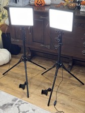 NiceVeedi NV-L12 LED Video Light Kit 2x Panel Tripod Stand USB 15W 2800-6500K 