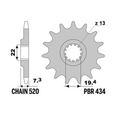 Sprocket PBR Z12 teeth step