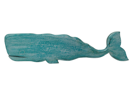 Whale teal white wash - whale,