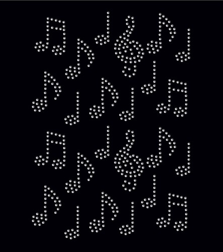 Music notes clear iron on - 24,