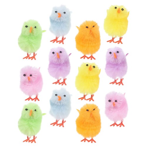 12pcs fluffy plush chicken - 12pcs,