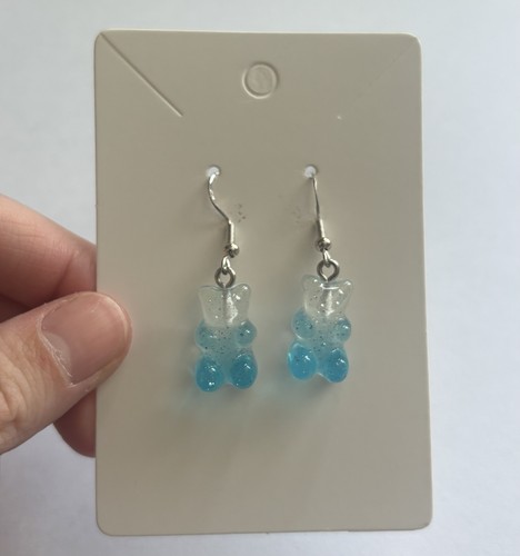 Blue glitter gummy bear - glitter,