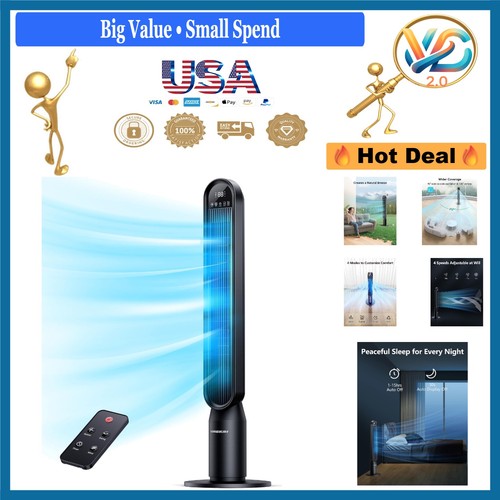 Black inch bladeless tower - black, 42-inch