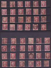 GB Victorian SG43 sg44 1d penny red line engraved Plate 74 qv postage stamps