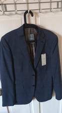 Navy Blue Check Suit Jacket