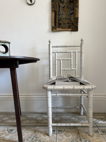 French faux bamboo white - a,